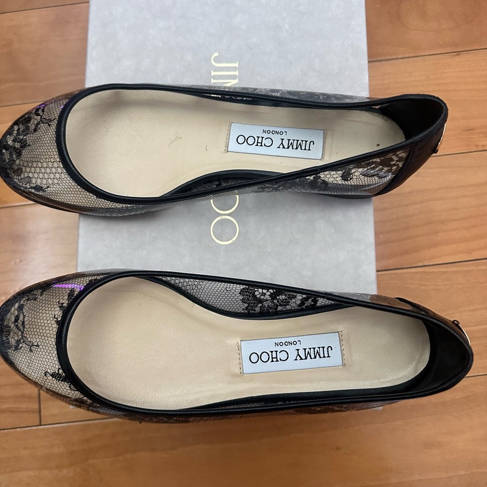 Jimmy Choo ballet flats.